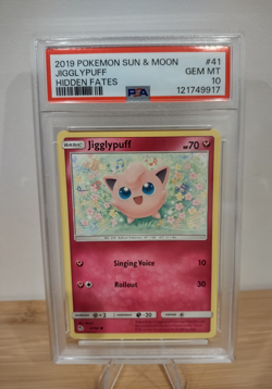 Jigglypuff - 41/68 - Sun & Moon: Hidden Fates Pokemon Card Fairy Type PSA Gem 10 - Image 1