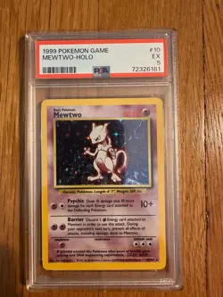 1999 POKEMON MEWTWO HOLO 10/102 BASE SET PSA 5 - Image 1