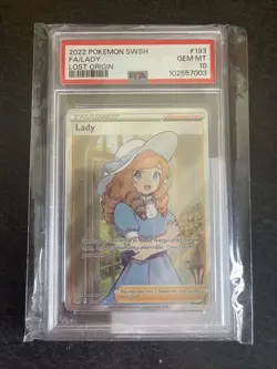 PSA 10 Gem Mint Pokemon Lost Origin Lady Full Art #193/196 WAIFU Trainer Low Pop - Image 1