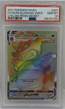 2021 POKEMON SWSH CHILLING REIGN SECRET FULL ART/GALARIAN SLOWKING VMAX PSA 10 - Image 1