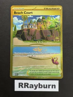 Pokemon Beach Court Trainer 263/182 SV04: Paradox Rift Hyper Rare Holo - Image 1