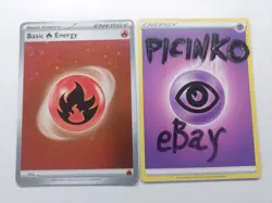 Pokemon - Basic Fire Energy - 002 - SVE - Cosmos Holo - With 4x Swirl - NM - Image 1