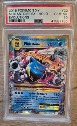 2016 POKEMON XY EVOLUTIONS #22 M BLASTOISE EX PSA 10 - Image 1