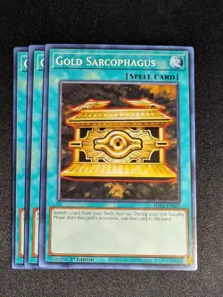 Yugioh - 3x Gold Sarcophagus SDAZ-EN027 1st Edition Common NM - Image 1