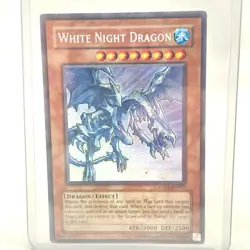 Yugioh White Night Dragon ANPR-EN092 Secret Rare Holo Foil Water Damage - Image 1