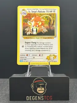 Lt. Surge's Rattata clb 015 & Raticate 016 Trading Card Game Classic Holo NM - Image 1