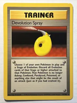 1999 Pokemon TCG Trainer Devolution Spray #72/102 Base Set Rare Vintage Card LP - Image 1
