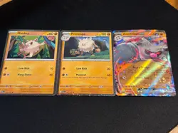 Annihilape EX SVP032 + Mankey + Primeape Black Star Promo Pokemon Card Set NM - Image 2
