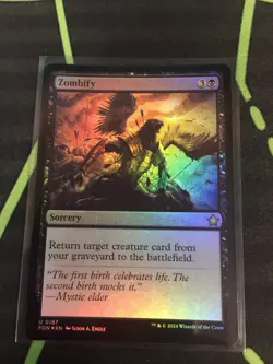 MTG Magic The Gathering Zombify Foil FDN Black Sorcery Graveyard Commander - Image 1