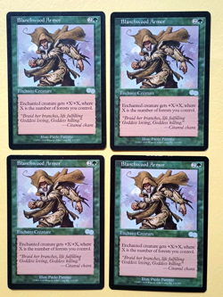 Magic the Gathering MTG Urza's Saga BLANCHWOOD ARMOR X 4 LP/EX U 1998! - Image 1