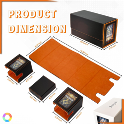 Deck Box for MTG, 3-In-1 MTG Commander Deck Box with Dice Tray, 2 Commander Disp - Image 2