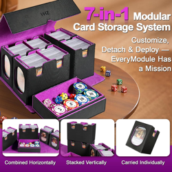 MTG Commander Deck Box, 7-In-1 Trading Card Storage Box Fit 1500+ Sleeveless Car - Image 3