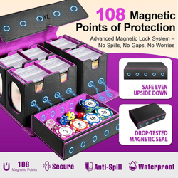 MTG Commander Deck Box, 7-In-1 Trading Card Storage Box Fit 1500+ Sleeveless Car - Image 5