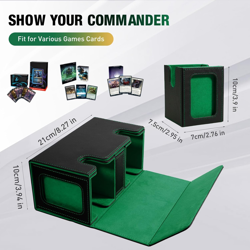 MTG Deck Box, Commander Deck Case Fits 200+ Double-Sleeved Cards, Magnetic Leath - Image 2