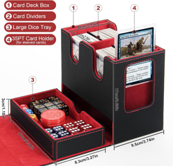 MTG Commander Deck Box with Handle - Double Storage Box for 230+ Double Sleeved - Image 2