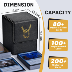 Card Deck Box for MTG with 2 Dividers, Card Storage Box Fits 100+ Single Sleeved - Image 2