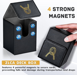 Card Deck Box for MTG with 2 Dividers, Card Storage Box Fits 100+ Single Sleeved - Image 4