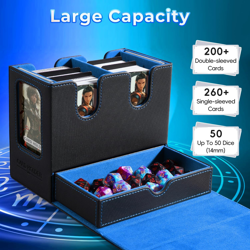 Mtg Deck Box for Commander Deck Box with Dice Tray Fits 230 Cards, 4 in 1 for Ma - Image 5