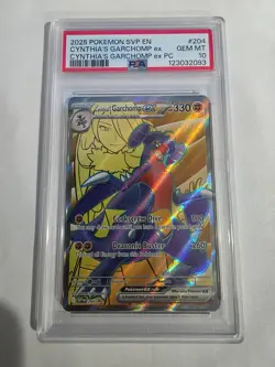 2025 POKEMON SVP EN-SV PREMIUM COLLECTION PROMO CYNTHIA'S GARCHOMP EX 204 PSA 10 - Image 1