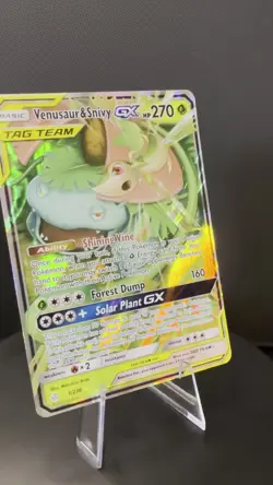 Pokemon TCG Venusaur & Snivy GX 1/236 Tag Team Cosmic Eclipse Ultra Rare MINT 🔥 - Image 2