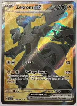 Pokemon TCG Black Bolt - Zekrom ex - Full Art Holo Secret Rare - 158/086 - NM - Image 1