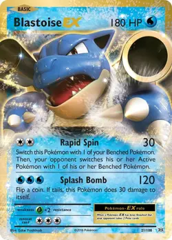 Holofoil - Blastoise EX - 21/108 / LP / English Pokemon TCG - Image 1
