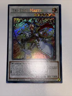 Yugioh Tri-Edge Master BLMR-EN008 Secret Rare 1st Ed Lightly Played Fast Ship - Image 1