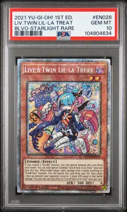 Live Twin Lil-la Treat Yugioh 2021 BLVO-EN028 Starlight Rare 1st Edition PSA 10 - Image 1