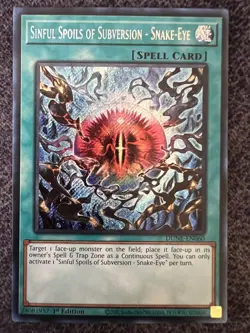 Yugioh Sinful spoils of Subversion - Snake-Eye DUNE-EN060 Secret Rare 1st Ed NM - Image 1