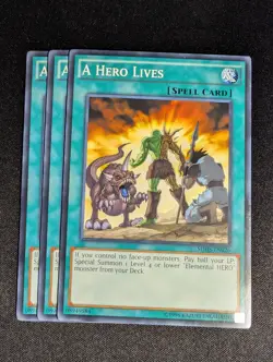Yugioh - 3x A Hero Lives SDHS-EN026 Unlimited Common NM - Image 1