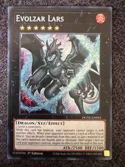 Yugioh Evolzar Lars DUNE-EN043 Secret Rare 1st Edition Near Mint - Image 1