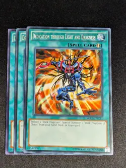 Yugioh - 3x Dedication Through Light and Darkness YGLD DPRP Common NM - Image 1