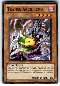 YuGiOh Order of Chaos Card ORCS-EN035 C Trance Archfiend - Image 1