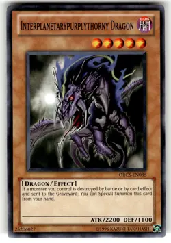 YuGiOh Order of Chaos Card ORCS-EN085 C Interplanetarypurplythorny Dragon - Image 1