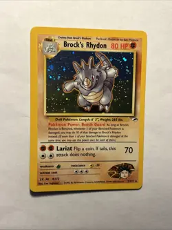 2000 Pokemon TCG Brock's Rhydon 2/132 Gym Heroes Holo Rare Card Vintage WOTC NM - Image 4