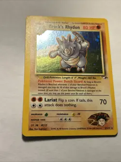 2000 Pokemon TCG Brock's Rhydon 2/132 Gym Heroes Holo Rare Card Vintage WOTC NM - Image 5