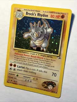 2000 Pokemon TCG Brock's Rhydon 2/132 Gym Heroes Holo Rare Card Vintage WOTC NM - Image 4