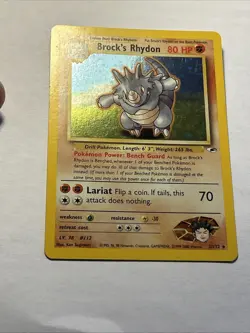 2000 Pokemon TCG Brock's Rhydon 2/132 Gym Heroes Holo Rare Card Vintage WOTC NM - Image 5