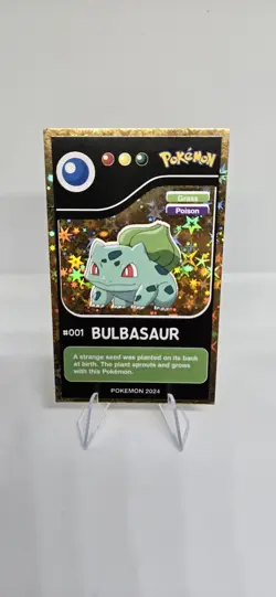 Bulbasaur #1 - Gold Holo - Pokedex Black Kanto 2024 - Pokemon Card - Image 1