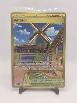 N-MINT! Artazon (229/197) S&V Obsidian Flames Hyper Rare Gold Pokemon Card! - Image 1