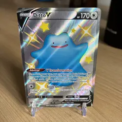 Ditto V Shiny SV118/SV122 Shining Fates Full Art Ultra Rare Pokemon Card NM/M - Image 1