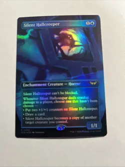 Silent Hallcreeper Borderless Duskmourn: House of Horror Foil MTG + Bonus Card!! - Image 1