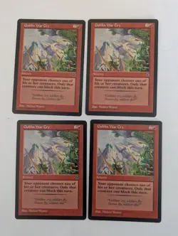 4 Goblin War Cry Portal 2nd Age MTG NM Free shipping with tracking - Image 1