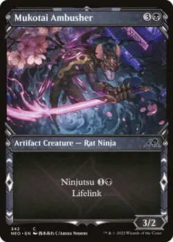MTG Mukotai Ambusher - Kamigawa: Neon Dynasty (NEO) showcase FOIL NM Common #112 - Image 1