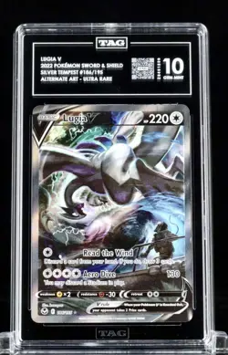 Lugia V Ultra RareAlternate Art 186 Silver Tempest Pokemon TCG `TAG 10 - Image 1