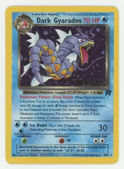 DARK GYARADOS PRERELEASE HOLO POKEMON 8/82 TEAM ROCKET NM OR BETTER RARE VINTAGE - Image 1