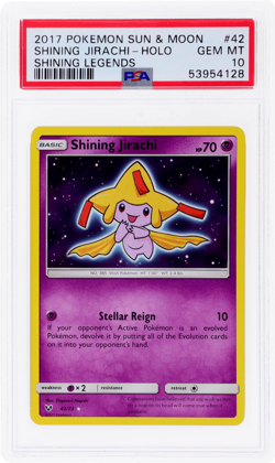 2017 Pokemon Sun and Moon Shining Legends Shining Jirachi Holo #42 PSA 10 - Image 1
