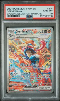 2024 POKEMON TWM EN-TWILIGHT MASQUERADE #214 GRENINJA EX PSA 10 - Image 1