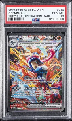 2024 POKEMON TWM EN-TWILIGHT MASQUERADE #214 GRENINJA EX PSA 10 - Image 1