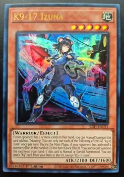 YUGIOH K9-17 Izuna JUSH-EN031 1st Ed Ultra Rare NM 1x - Image 1